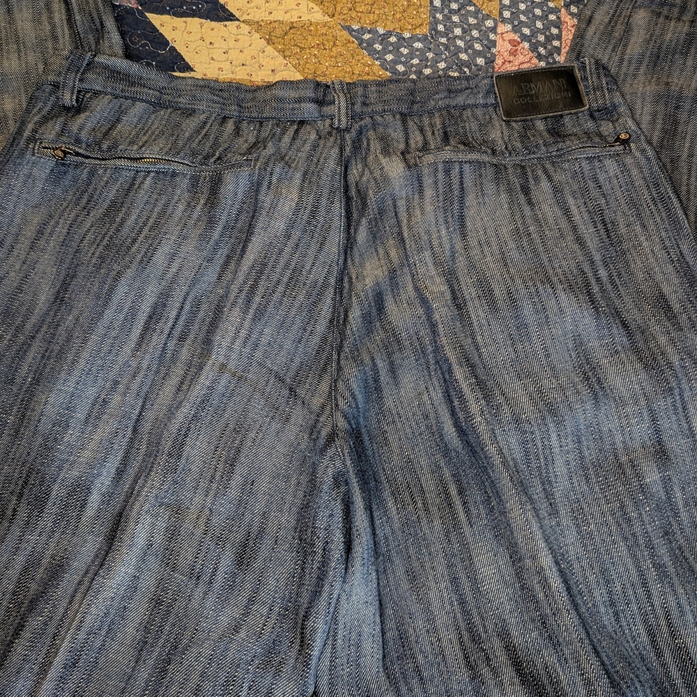 Giorgio Armani Men's Navy Striped Casual Dress Pants - Picture 4 of 14